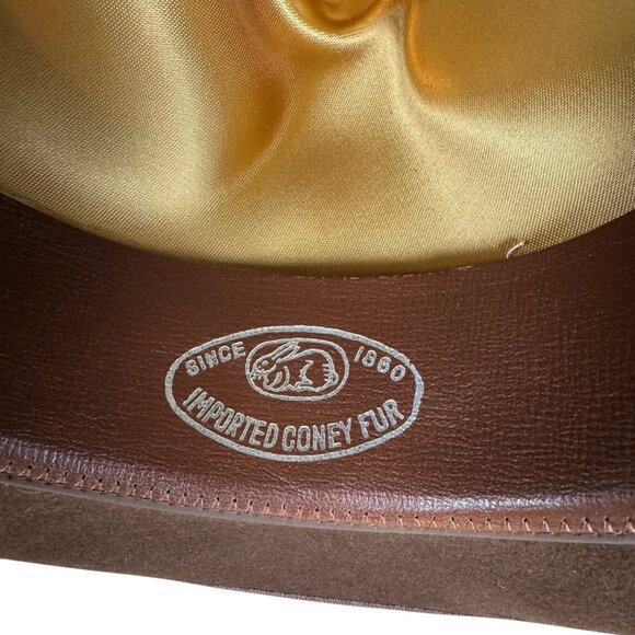Vintage Wright Fedora Hat Size 6 5/8 Brown Coney Fur 1950s Miraklor -USA - Picture 9 of 10